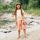Kinder Ruffled Skirt von Matona aus Leinen in rosewood 3