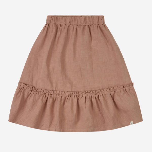 Kinder Ruffled Skirt von Matona aus Leinen in rosewood