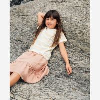 Kinder Ruffled Skirt von Matona aus Leinen in rosewood 4