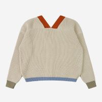 Damen Color Block Cardigan von Matona aus Bio-Baumwolle in oyster 2