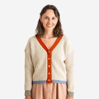 Damen Color Block Cardigan von Matona aus Bio-Baumwolle in oyster 4