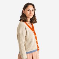 Damen Color Block Cardigan von Matona aus Bio-Baumwolle in oyster 5