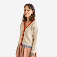 Damen Color Block Cardigan von Matona aus Bio-Baumwolle in oyster 6