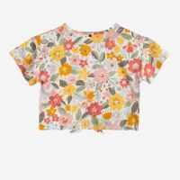 Mädchen Shirt bauchfrei People Wear Organic Bio-Baumwolle Blumenmuster hinten