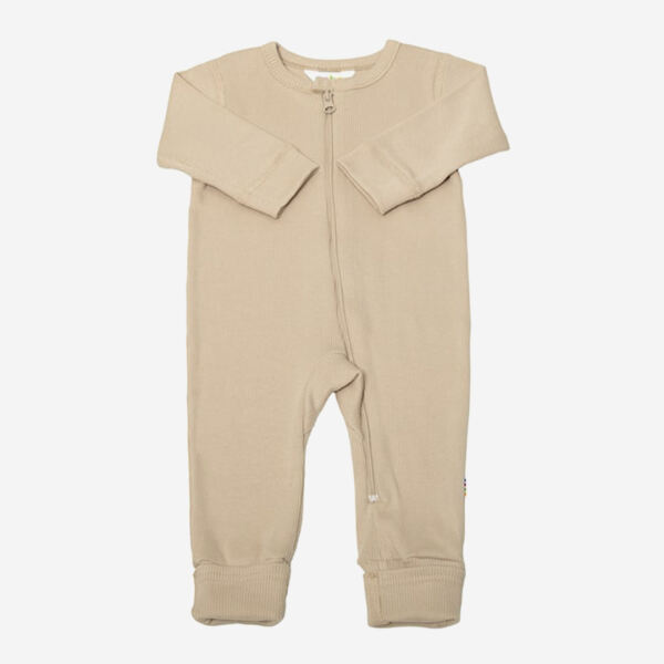 Jumpsuit Bio Baumwolle gerippt beige