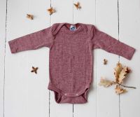 Baby Body von Cosilana aus Baumwolle/Wolle/Seide weinrot Herbst