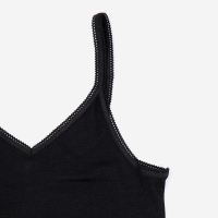 Damen Trägerhemd von Hocosa aus Wolle/Seide in schwarz 2