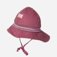 Sonnenhut Feuerwehr Strick von Pickapooh aus Bio-Baumwolle mit UV-Schutz 40 rosé-Ringel 2