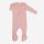 Baby Strampelanzug mit Fuß von Lilano aus Wolle/Seide in rot geringelt