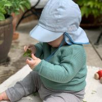 Kinder Sonnenhut Tom von Pickapooh aus Bio-Baumwolle hellblau  gestreift 3