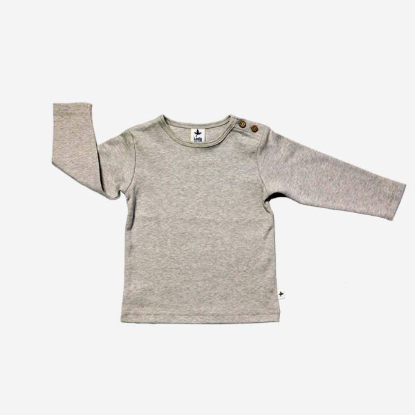 Kinder Shirt von Leela Cotton aus Bio-Baumwolle in beige-melange