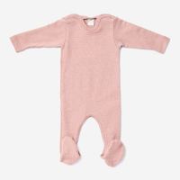 Baby Strampelanzug mit Fuß von Lilano aus Wolle/Seide in dusty rose 2