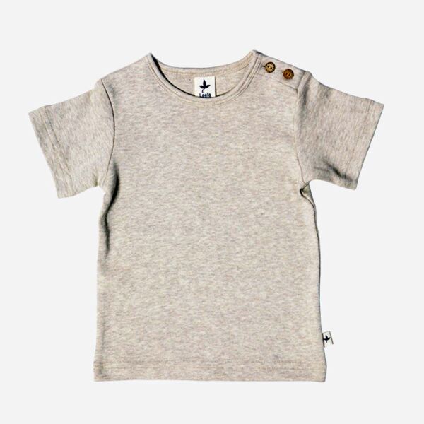 T-Shirt von Leela Cotton aus Bio-Baumwolle in beige melange