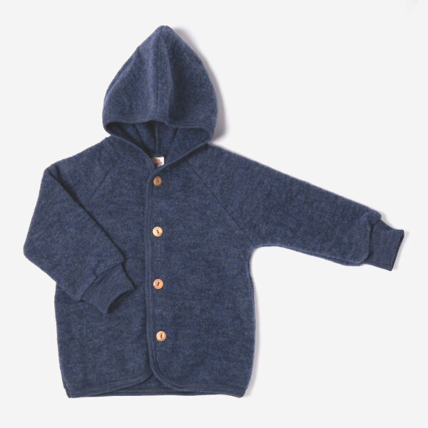 Baby Kapuzenjacke von Engel aus Wollfleece in blau