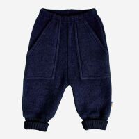 Kinder Baggy Pants von Joha aus Merinowolle in navy melange