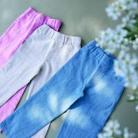 Weite Kinderhose aus Leinen in taubenblau 5