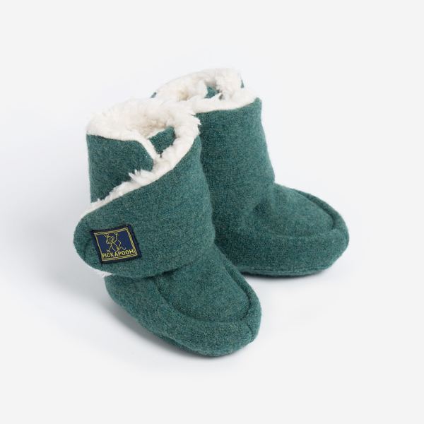 Baby-Stiefel Trotter von Pickapooh aus Wollwalk in mineral green