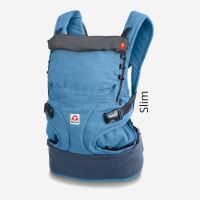 Babytrage Slim light von Ruckeli aus Bio-Baumwolle in blue and grey