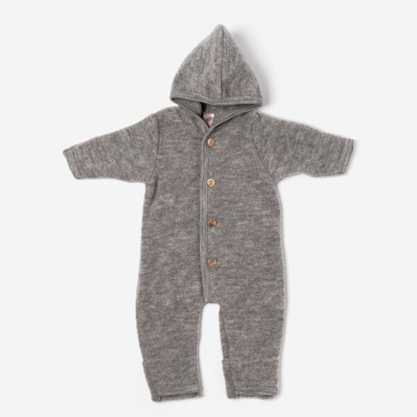 Baby Overall von Engel aus Wollfleece in hellgrau melange