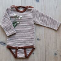 Baby Body von Lilano aus Wolle/Seide in Ringel rust