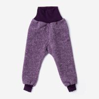 Baby Hose von Cosilana aus Wolle/Baumwolle-Fleece in lila melange