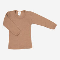 Unterhemd Wolle/Seide sand Shirt langarm beige hellbraun camel