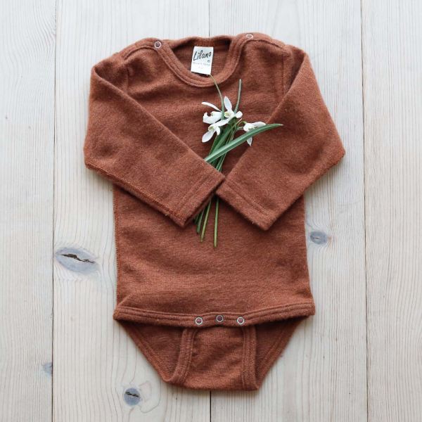 Baby Body von Lilano aus Wolle/Seide in rust