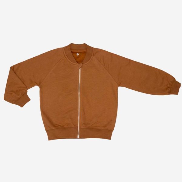 Kinder Zip-it-up Sweater von Orbasics aus Bio-Baumwolle in caramel cookie