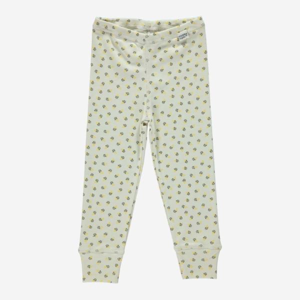 Leggings BASILIC von Poudre Organic aus Bio-Baumwolle in fleurs mimosa