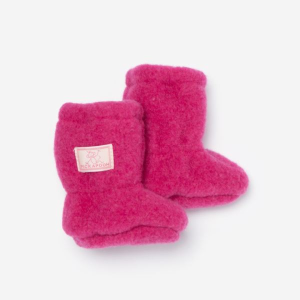 Baby-Stiefel von Pickapooh aus Wollfleece in fuchsia