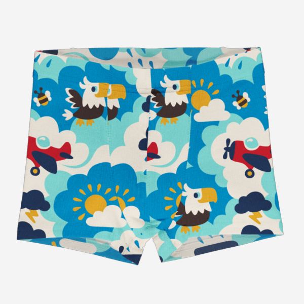 Kinder Boxershorts von Maxomorra aus Bio-Baumwolle in SKY