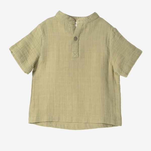 Kinder Musselin Tunika Shirt Farbenspiel von Organic by Feldmann aus Bio-Baumwolle in salbei