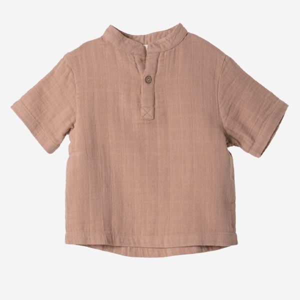 Kinder Musselin Tunika Shirt Farbenspiel von Organic by Feldmann aus Bio-Baumwolle in sienna