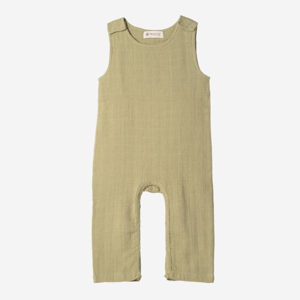 Kinder Musselin Playsuit Farbenspiel von Organic by Feldman aus Bio-Baumwolle in salbei