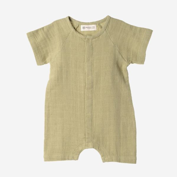 Baby Musselin Playsuit Farbenspiel von Organic by Feldman aus Bio-Baumwolle in salbei