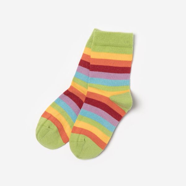 Geringelte Socken von Grödo aus aus Bio-Baumwolle in multicolor stachelbeere-sonne