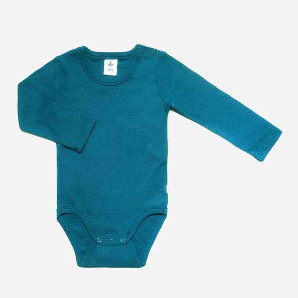 Baby Body von Leela Cotton aus Bio-Baumwolle in donaublau