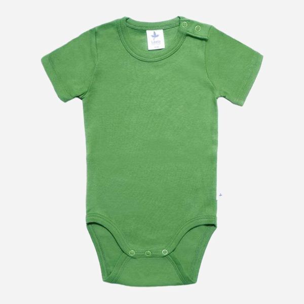 Baby Body kurzarm von Leela Cotton aus Bio-Baumwolle in waldgrün