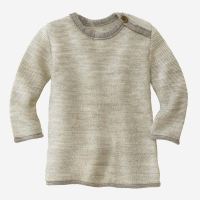 Kinder Melange-Pullover von Disana aus Wolle in grau-natur