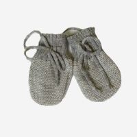 Baby Handschuhe von Disana aus Wolle in grau-natur