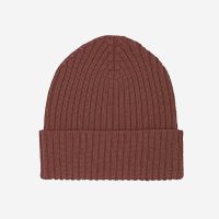 FUB Rib Beanie aus Wolle terracotta