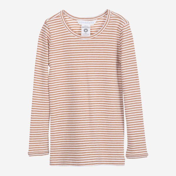 Kinder Shirt Slim Stripe von Serendipity aus Bio-Baumwolle in cashew-offwhite