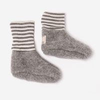 Baby Krabbelschuhe Sox von Pickapooh in Wollfleece in grau