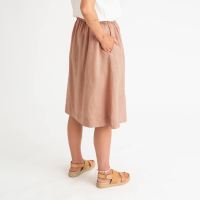 Damen Rock Midi Skirt von Matona aus Leinen in rosewood 3