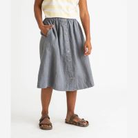 Damen Rock Midi Skirt von Matona aus Leinen in storm blue 5