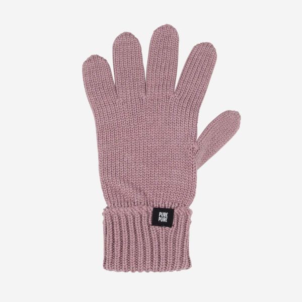 Kinder Fingerhandschuhe von Pure Pure aus Wolle/Baumwolle/Seide in mauve