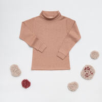 Kinder Shirt mit Rollkragen von Organic by Feldmann aus Merinowolle in sienna 2