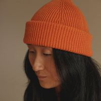 Beanie Mütze Fonzie von Hvid aus Merinowolle in orange 4