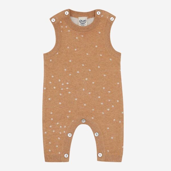 Baby Overall von Puri Organic aus Baumwolle/Leinen in natur/ice coffee