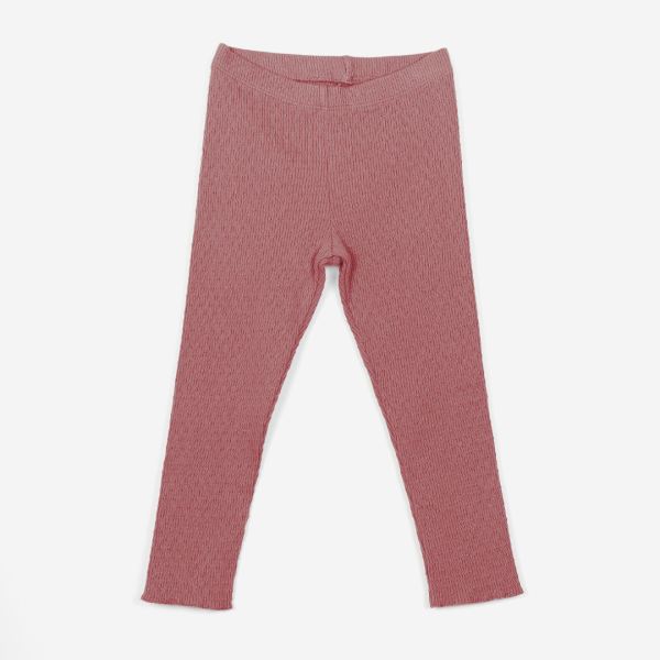 Kinder Rib Jersey Leggings von Play Up aus Bio Baumwolle in red clay